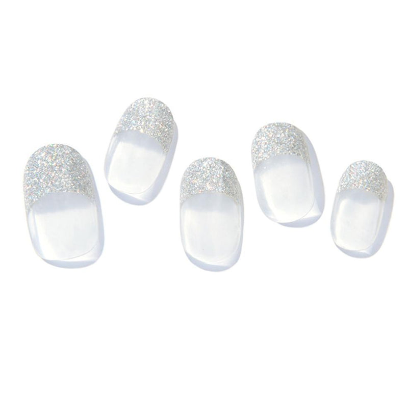 Zinipin GelLight Semicured Gel Stickers - Silver Glitter French CB00102 Cover - Cured Beauty