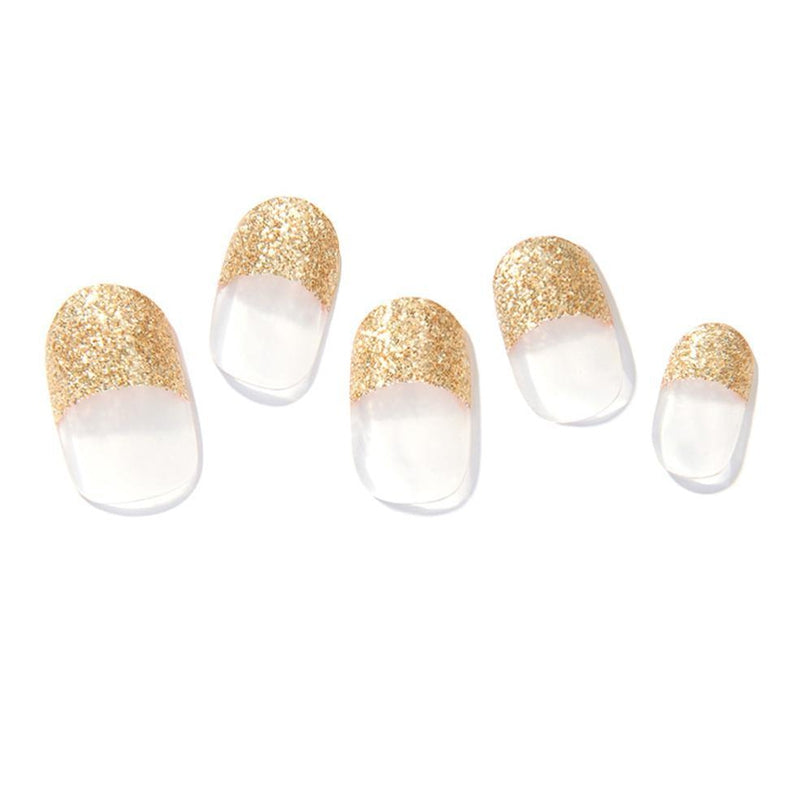 Zinipin GelLight Semicured Gel Stickers - Gold Glitter French CB00016 Cover - Cured Beauty